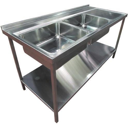 Mauritius - Twin trough endoscopy sink Pland HTM64 special endoscopy cleaning sinks manufactured from 1.5mm 316 (1.4401) specification stainless steel.