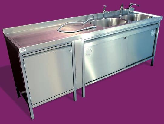Grenada - Endoscopy sink Endoscopy cleaning sinks. Double bowl with single handed drainer or double drainer double bowl formation.
