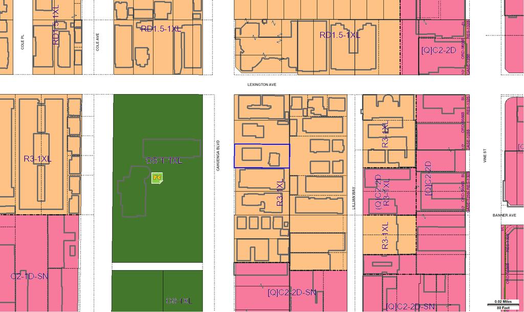 ZIMAS PUBLIC Generalized Zoning 04/25/2014 City of Los Angeles Department of City Planning Address: 1144 N CAHUENGA BLVD Tract: WATTS TRACT