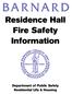 Residence Hall Fire Safety Information
