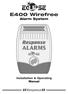 E400 Wirefree. Alarm System. Installation & Operating Manual
