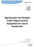 Specification for Portable Traffic Signal Control Equipment for use at Roadworks