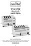 TOASTER MANUAL (* / * ) Professional Supplies