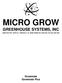 MICRO GROW GREENHOUSE SYSTEMS, INC ZEVO DR., SUITE B-1, TEMECULA, CA PHONE (951) FAX (951) Growmate Growmate Plus