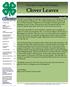 Clover Leaves. Eau Claire County s 4-H Newsletter