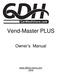 Vend-Master PLUS. Owner s Manual