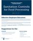 Sanitation Controls for Food Processing