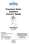 Precision Water Distillers Owners Guide