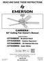 READ AND SAVE THESE INSTRUCTIONS CARRERA. 60 Ceiling Fan Owner's Manual. Model Numbers