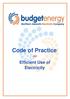 Code of Practice. Efficient Use of Electricity