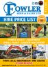 HIRE PRICE LIST POWER TOOLS - EQUIPMENT SMALL PLANT - GARDEN MACHINERY YOUR LOCAL INDEPENDANT HIRE CENTRE