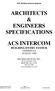 ARCHITECTS & ENGINEERS SPECIFICATIONS ACS INTERCOM BUILDING ENTRY SYSTEM VERSION 6.0 AUGUST 1999
