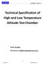 Technical Specification of High and Low Temperature Altitude Test Chamber