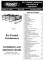 Air-Cooled Condensers. Installation and Operation Guide. Air Cooled Condenser Installation & Operation. Table of Contents
