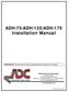 ADH-75/ADH-120/ADH-170 Installation Manual