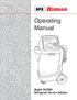 Operating Manual. Model Refrigerant Service Solution
