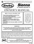 SHERWOOD INDUSTRIES IS AN ENVIRONMENTALLY RESPONSIBLE COMPANY. THIS MANUAL IS PRINTED ON RECYCLED PAPER. OWNER S MANUAL WARNING