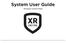 System User Guide. XR Series Control Panel