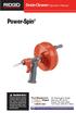 Power-Spin. Drain Cleaner Operator s Manual