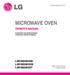 MICROWAVE OVEN OWNER S MANUAL LMVM2085SB LMVM2085SW LMVM2085ST.  PLEASE READ THIS OWNER S MANUAL THOROUGHLY BEFORE OPERATING.