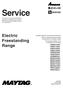 Service. Electric Freestanding Range