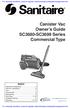 Canister Vac Owner s Guide SC3680-SC3699 Series Commercial Type