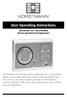 User Operating Instructions Horstmann 425 Tiara/Diadem Electro-mechanical Programmers