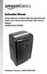 Instruction Manual. AmazonBasics 12-Sheet High Security Micro-Cut Paper/CD/Credit Card Shredder with Pullout Basket ASIN# B00D7H8XB6