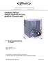Installation Manual UNDER COUNTER GYLCOL REMOTE COOLING UNIT