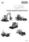 Compact Equipment Warranty Policy
