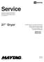 Service. 27 Dryer MDE9700A* MDG9700A*