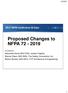 Proposed Changes to NFPA