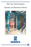 Plate Type Heat Exchangers. Operation and Maintenance Manual