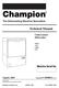 Champion. Technical Manual. The Dishwashing Machine Specialists. Undercounter Dishwasher. Machine Serial No. August, Model TUW U-BW UTL