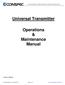 Universal Transmitter. Operations & Maintenance Manual