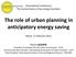 The role of urban planning in anticipatory energy saving