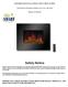 OWNERS INSTALLATION AND USER GUIDE LIFESMART INFRARED FIREPLACE WALL HEATER. Model: LS-EF450. Safety Notice