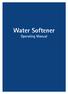 Water Softener. Operating Manual