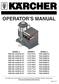 OPERATOR S MANUAL. To locate your local Kärcher Commercial Pressure Washer Dealer nearest you, visit