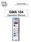 GMA 104 Operation Manual