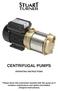 CENTRIFUGAL PUMPS OPERATING INSTRUCTIONS