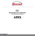 Declaration of Conformity For Sixnet Industrial Products ATEX