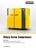 Rotary Screw Compressors. ASD Series With the world-renowned SIGMA PROFILE Flow rate 0.89 to 6.39 m³/min, Pressure 5.5 to 15 bar COMPRESSORS