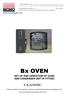 Bx OVEN SET UP AND OPERATION OF OVEN AND CONDENSER UNIT (IF FITTED) CLASSIC