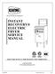 INSTANT RECOVERY ELECTRIC FRYER SERVICE MANUAL