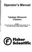 Operator's Manual. Tabletop Ultrasonic Cleaners