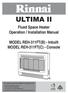 ULTIMA II. Flued Space Heater Operation / Installation Manual. MODEL REH-311FT(B) - Inbuilt MODEL REH-311FT(C) - Console