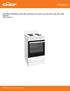 54cm White freestanding cooker with conventional oven, grill in oven and electric hob with 4 solid hotplates.
