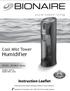 Humidif ier. Cool Mist Tower. Instruction Leaflet. pure indoor living. MODEL: BCM631 Series FILTER# : BWF100 FILTER TYPE : WICK