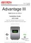 Advantage III. Gold Series by Ebtron. Installation Guide GTC116-B